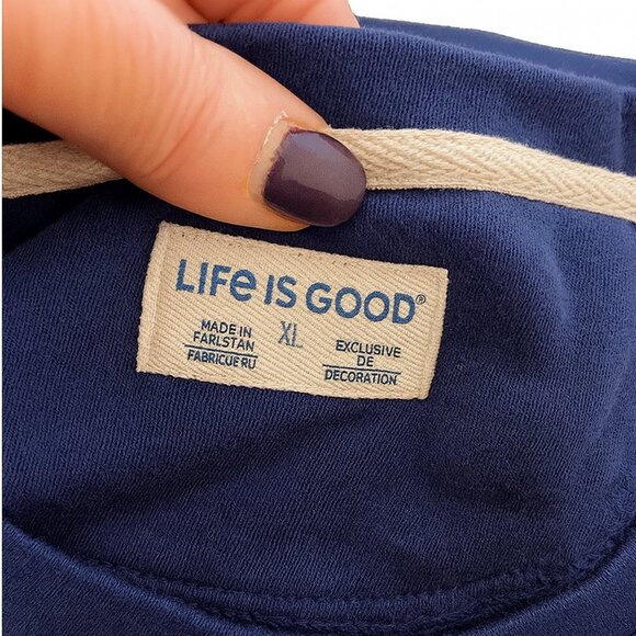 Life is Good “Do What You Love” Navy Blue Graphic Sweatshirt XL - Picture 4 of 5